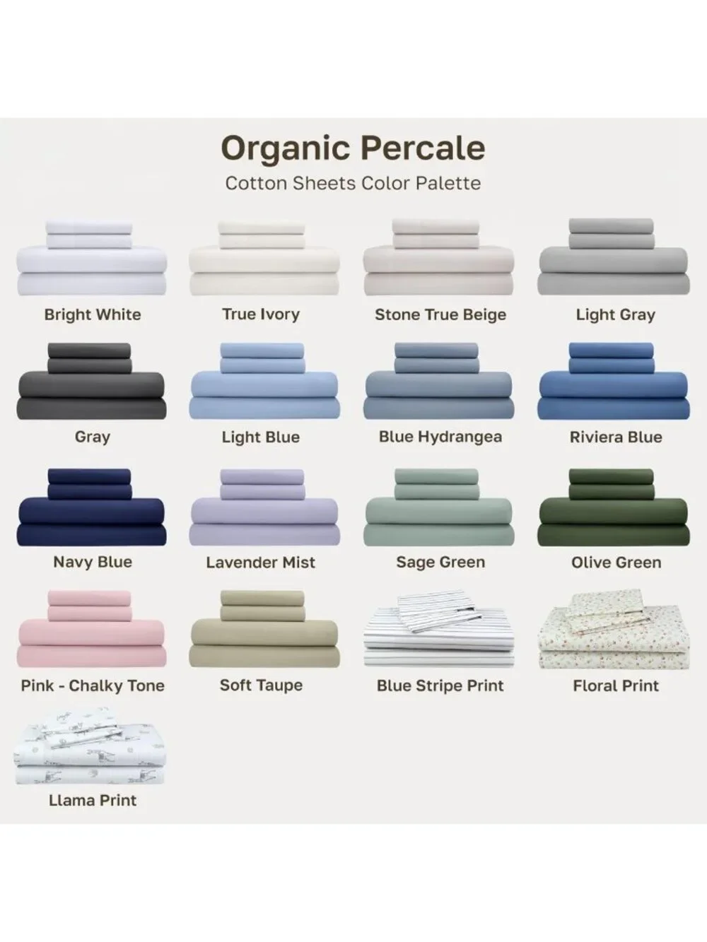 Organic Cotton Twin Sheet Set, 3 Pieces, Soft Olive Green Bedding Essentials